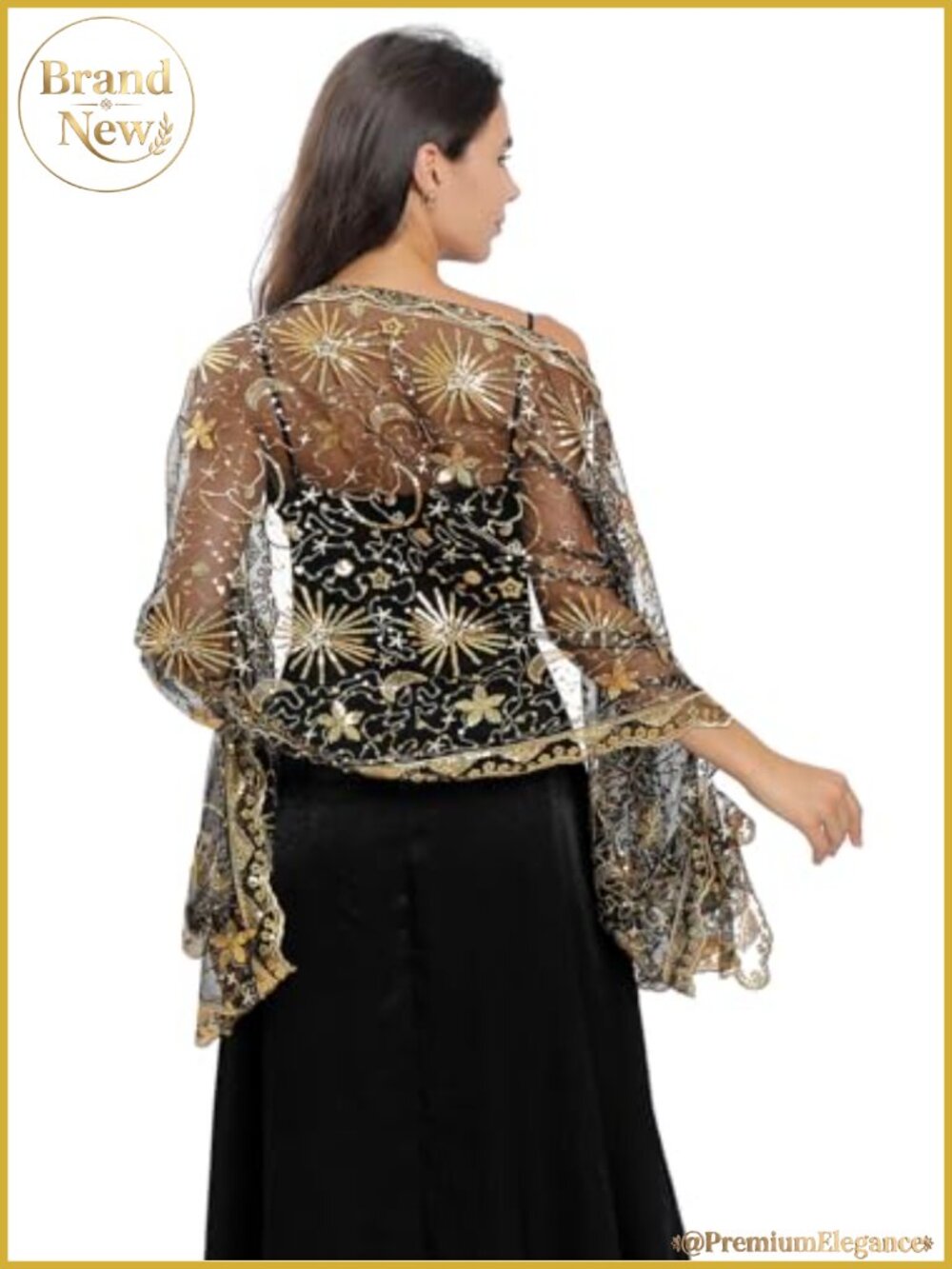 1920s Sequin Shawl Wrap Fringe Glittering Cape Scarf Evening Wedding Party